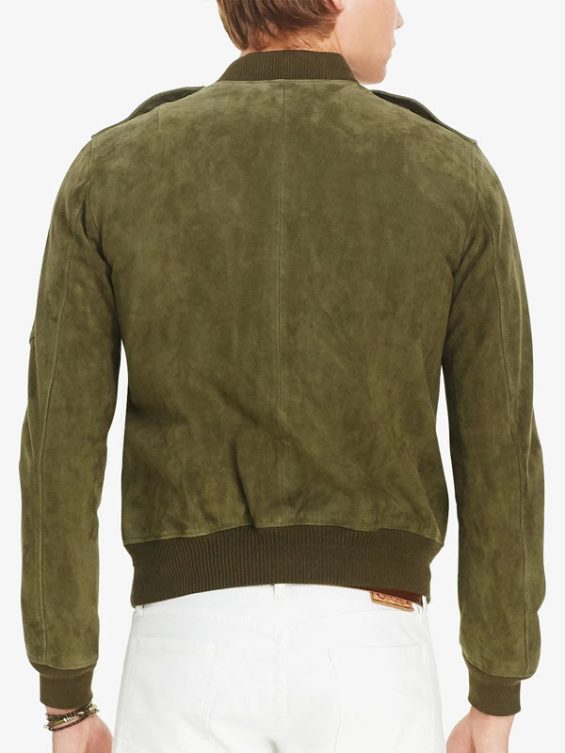Slim-fit Suede Bomber Jacket Men’s