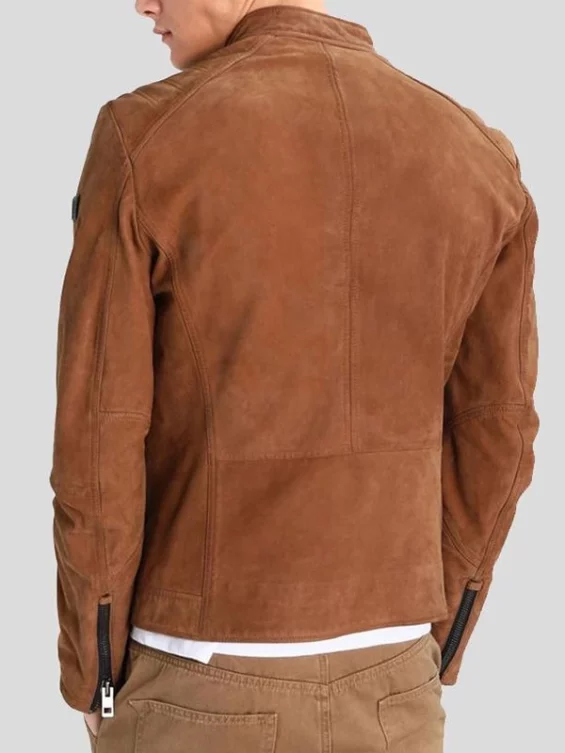 Men’s Mule Brown Leather Biker Jacket