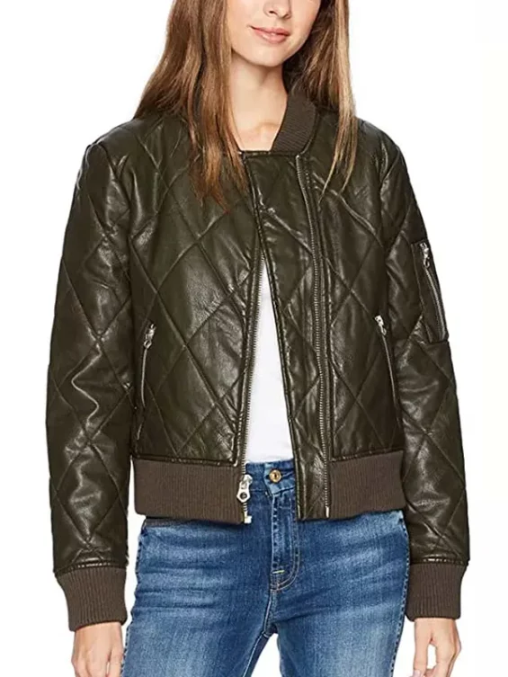 The 100 S06 Raven Reyes Quilted Bomber Jacket