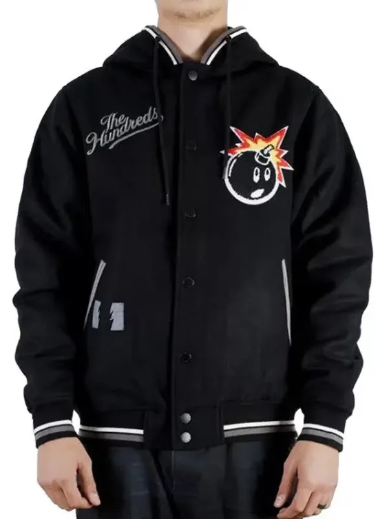 The Hundreds Black Letterman Jacket