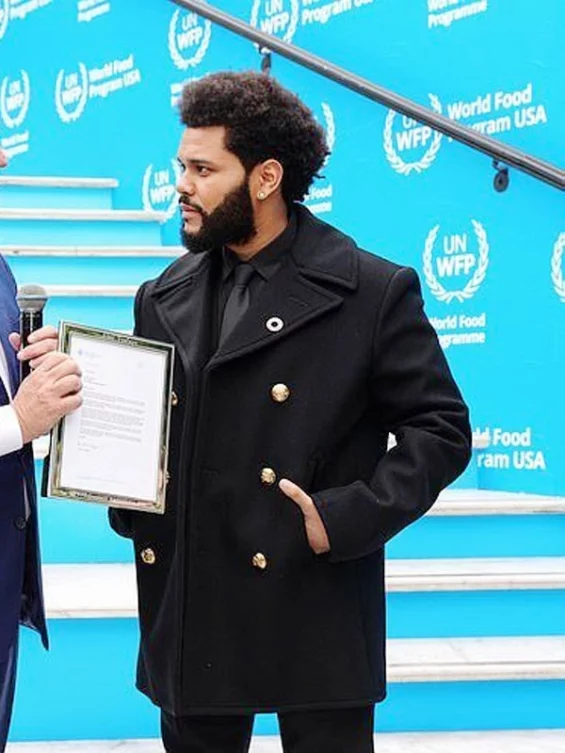 The Weeknd Mid Length Black Coat