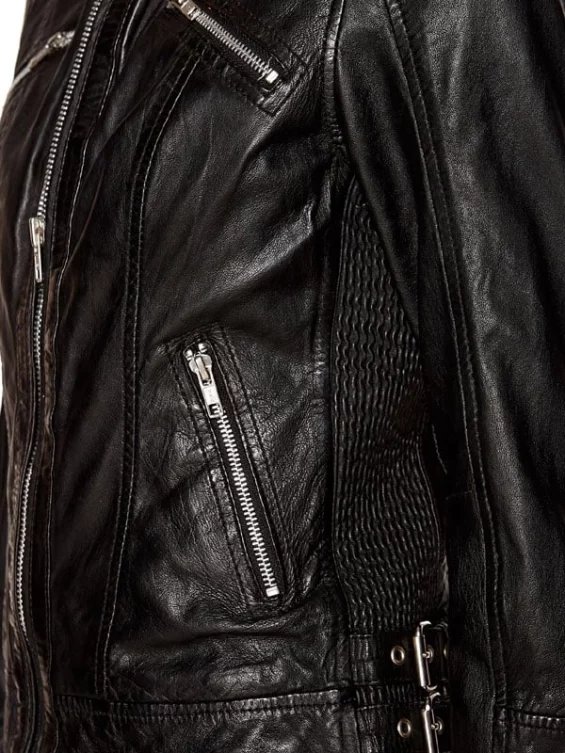Womens Fashion Designer Leather Biker Jacket Black