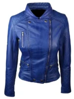 Womens Slim Fit Leather Biker Jacket