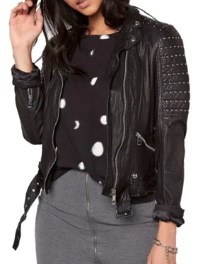 Womens Slim Fit Leather Motorcycle Jacket