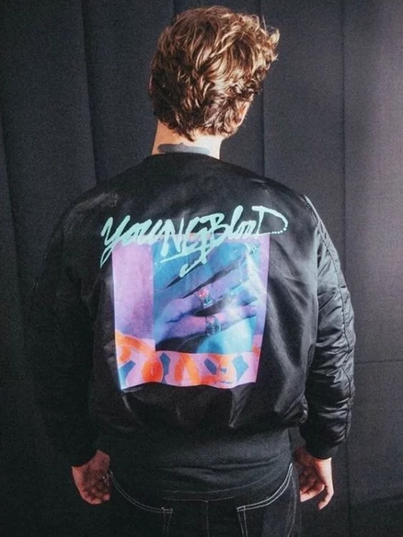 Youngblood 5SOS Michael Clifford Black Bomber Jacket
