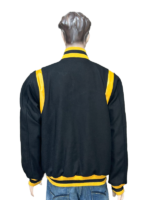 Back view of the Alpha Phi Alpha Black Varsity Wool Jacket showing the large logo.