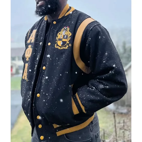 Alpha Phi Alpha Black Varsity Wool Jacket