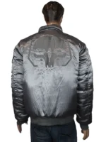 Battletech Mechwarrior Flight Bomber Jacket in Grey - Back View