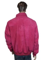 Cinemacon 2023 Ryan Gosling Pink Jacket back view highlighting the clean tailoring and soft pastel hue.