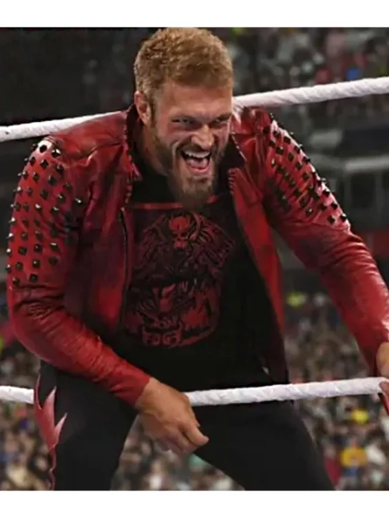 WWE Edge Red Studded Leather Jacket