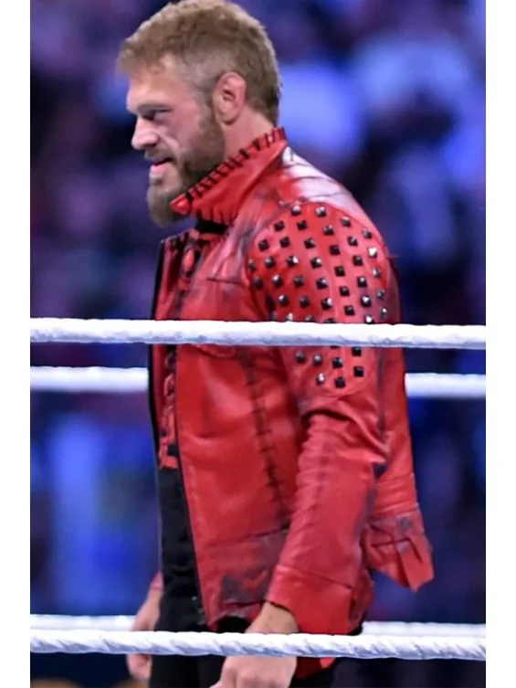 WWE Edge Red Studded Leather Jacket