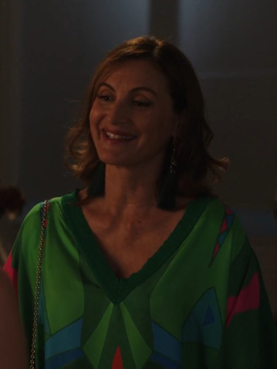Emily In Paris Season 3 Camille Japy Green Printed Kaftan