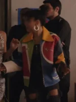 Whitney Peak TV Series Gossip Girl Reboot: Season 2 Episode 08 Zoya Lott Color Block Leather Jacket