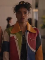 Whitney Peak TV Series Gossip Girl Reboot: Season 2 Episode 08 Zoya Lott Color Block Leather Jacket