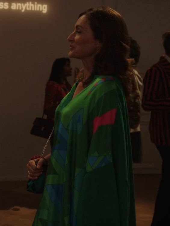 Emily In Paris Season 3 Camille Japy Green Printed Kaftan
