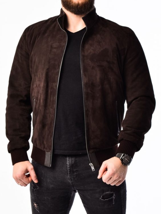 Brown Suede Leather Jacket Men’s