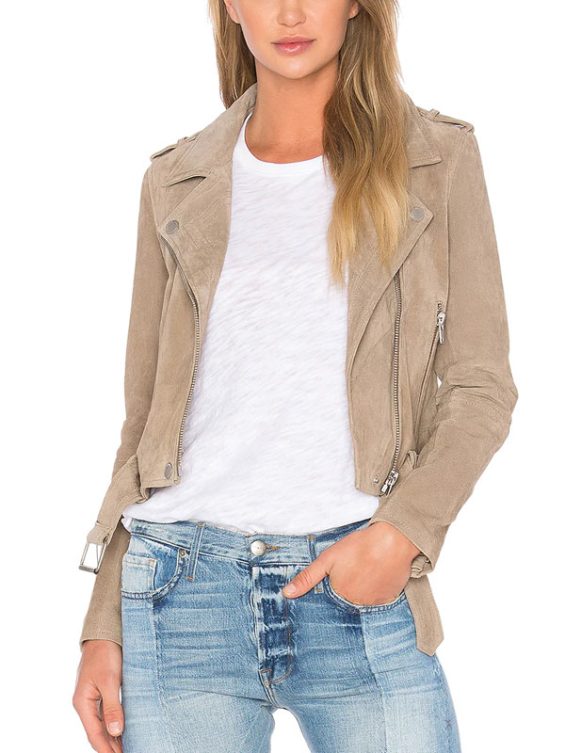 Women’s Beige Suede Leather Jacket