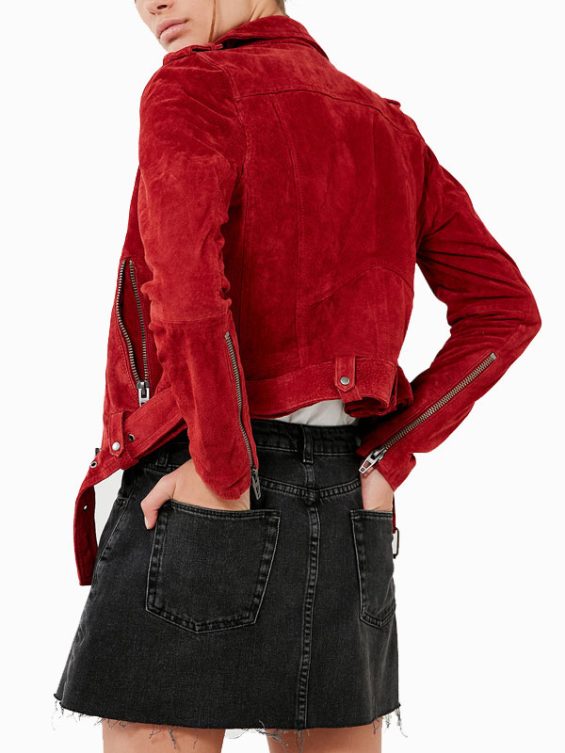 Women’s Red Suede Leather Jacket