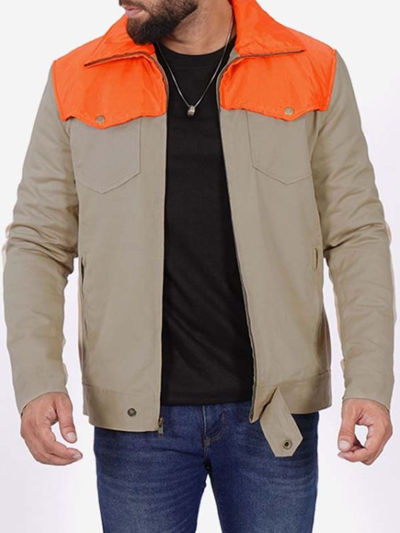 Mens Beige Cotton Dutton Jacket