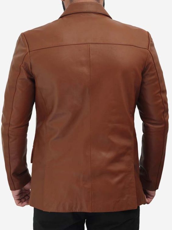Vintage 70s Leather Brown Blazer