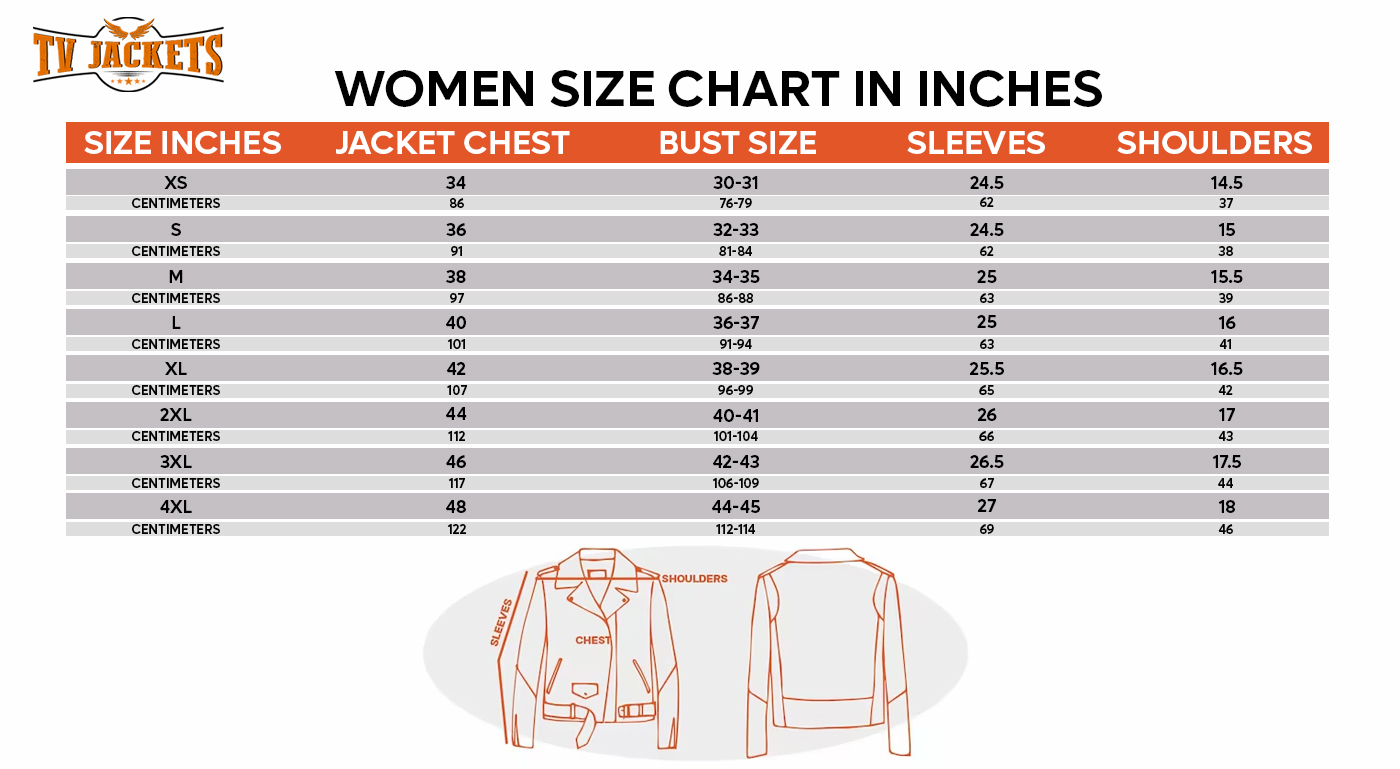 Size Guide - TV JACKETS