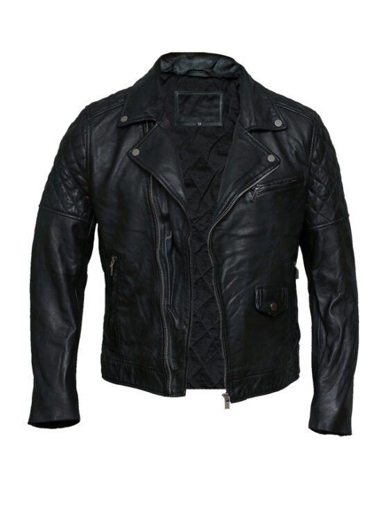 Men’s Vintage Retro Cross Zip Black Jacket - Free Shipping - Sale