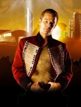 Red Hussar Military Jacket with White Braiding and Black Cuffs Captain John Hart Costume