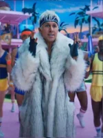 Ryan Gosling Barbie Ken White Fur Coat