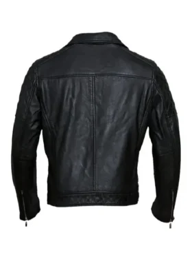 Mens Vintage Retro Cross Zip Black Jacket