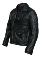 Mens Vintage Retro Cross Zip Black Jacket