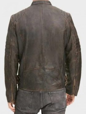 Men’s Distressed Cafe Racer – Brown Jacket