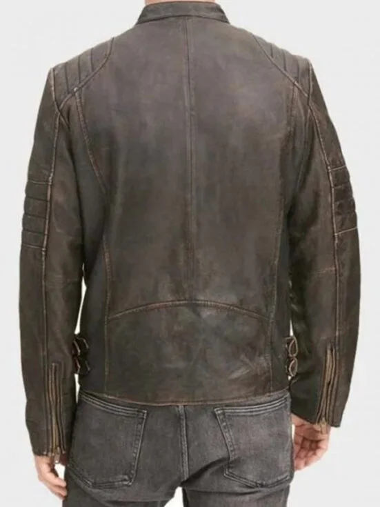 Men’s Distressed Cafe Racer – Brown Jacket
