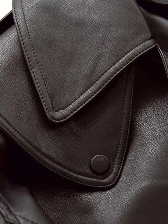 Women’s Oversized Black Leather jacket