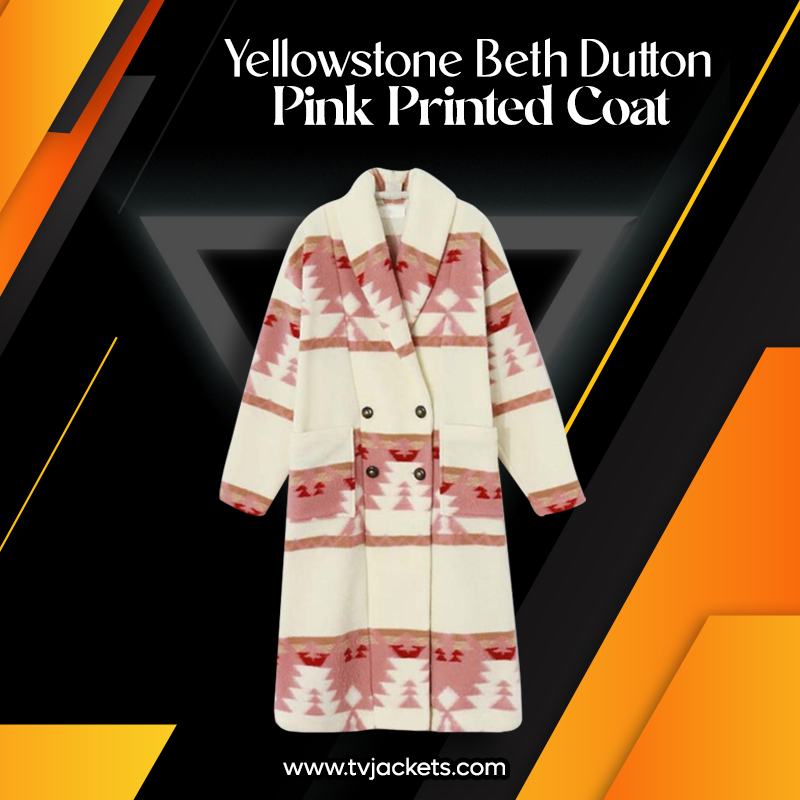 Yellowstone Beth Dutton Pink Printed Coat