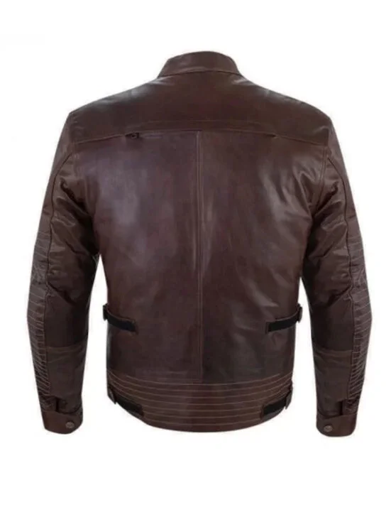 Mens Brown Leather Motorcycle Jacket