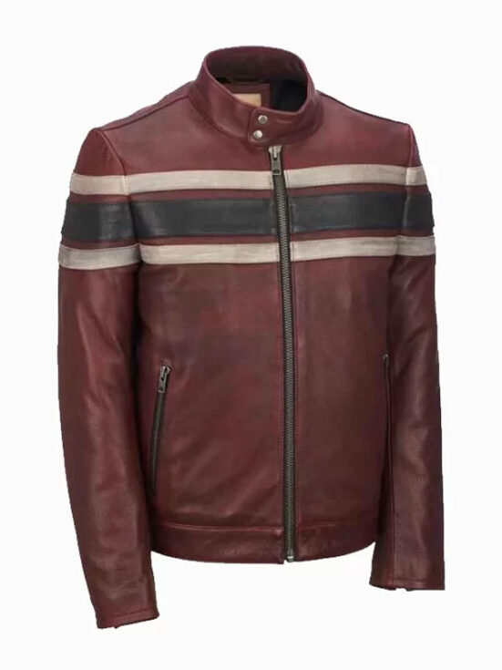 Mens Retro Waxed Red Vintage Jacket