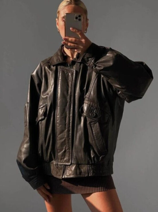 Women’s 90’s Oversize Leather Jacket