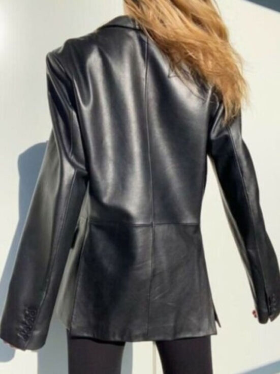 Women’s Black 90’s Leather Blazer
