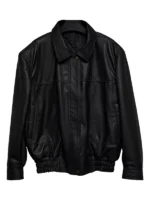 Women’s 90’s Oversize Classic Retro Black Leather Jacket