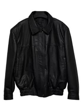 Women’s 90’s Oversize Classic Retro Black Leather Jacket