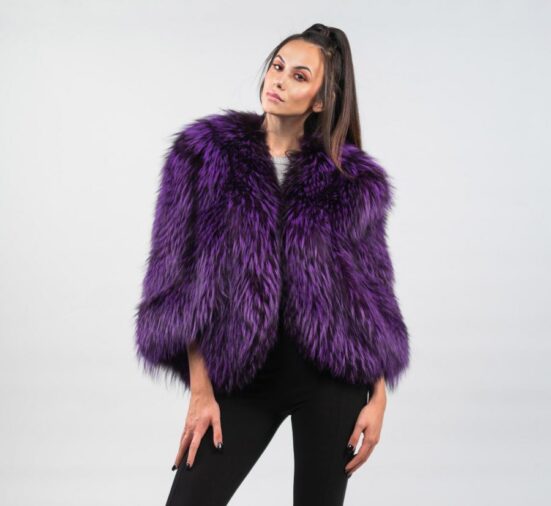 Fox Fur Purple Cape For Women