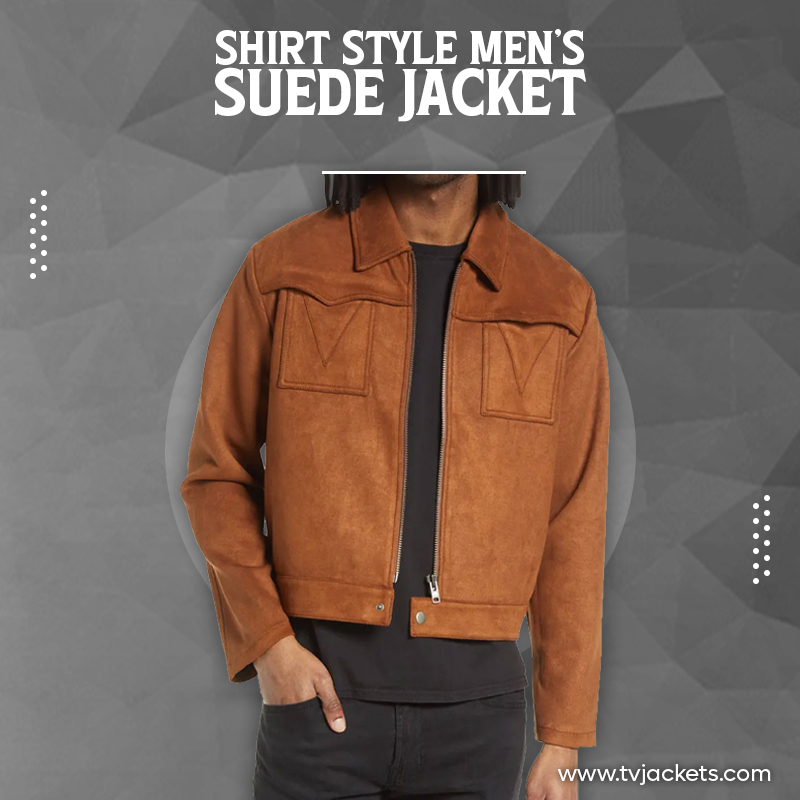 Shirt Style Men’s Suede Jacket