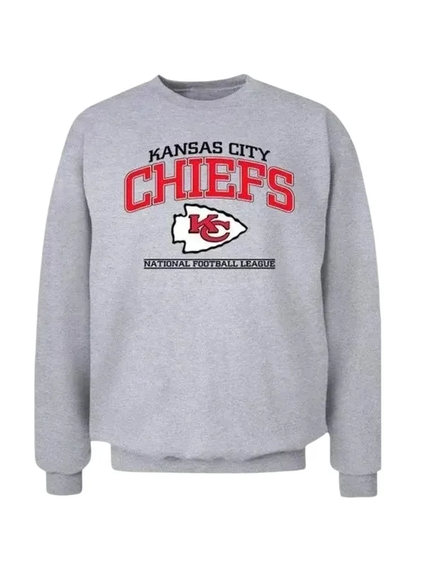 Kansas City Taylor Swift Grey Chiefs Crewneck Sweatshirt (2) Taylor Swift Chiefs Grey Sweatshirt