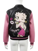 Vintage 90s Betty Boop Leather Bomber Jacket Retro Varsity Style