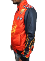 Lightning McQueen Racing Jacket for men featuring a structured masculine fit and heritage-inspired racing patches.