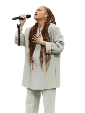 Super Bowl LVIII Andra Day Grey Suit