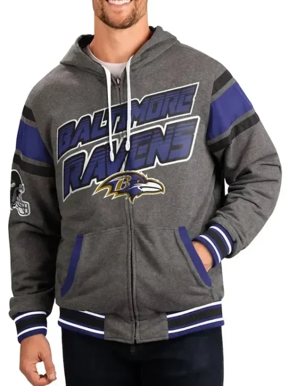 NFL Baltimore Ravens Grey Pullover Jacket