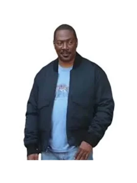 Beverly Hills Cop Axel Foley Blue Bomber Jacket front