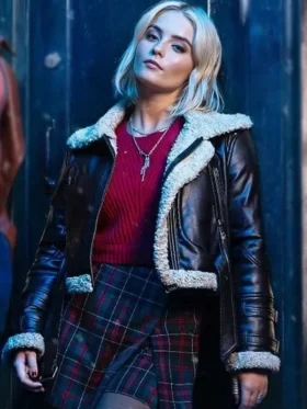 Doctor Who 15th Ruby Sunday Shearling Leather Jacket