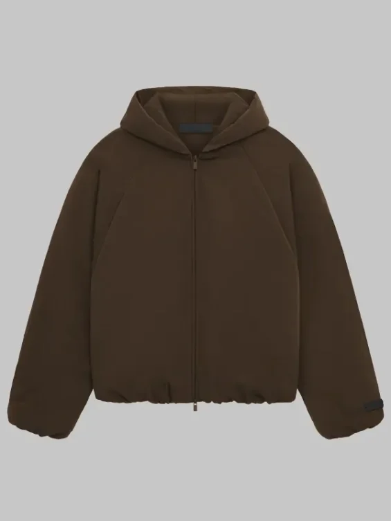 Fear of God Essentials Bomber Jacket-Marine-Military-Nylon-Hooded-Jacket-Front-Side-1